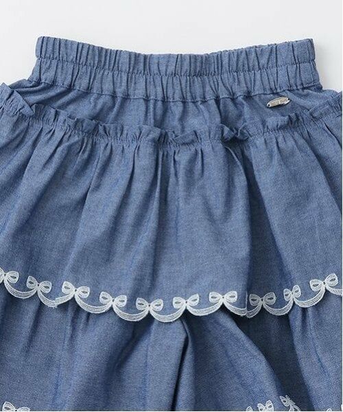 mezzo piano / メゾピアノ ショート・ハーフ・半端丈パンツ | カットワーク　フリルキュロットスカート | 詳細3