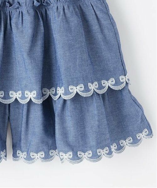 mezzo piano / メゾピアノ ショート・ハーフ・半端丈パンツ | カットワーク　フリルキュロットスカート | 詳細6