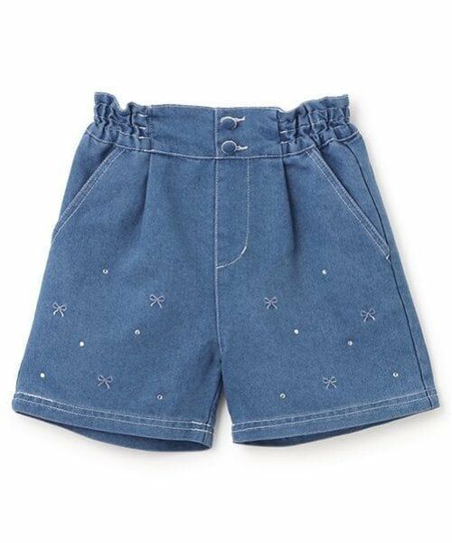 mezzo piano / メゾピアノ ショート・ハーフ・半端丈パンツ | リボン刺しゅうラインストーン　ショートパンツ | 詳細1