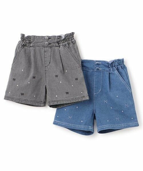 mezzo piano / メゾピアノ ショート・ハーフ・半端丈パンツ | リボン刺しゅうラインストーン　ショートパンツ | 詳細11