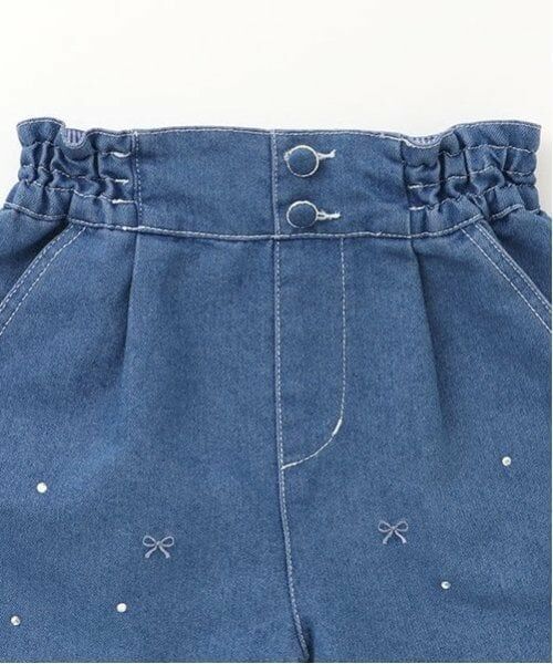 mezzo piano / メゾピアノ ショート・ハーフ・半端丈パンツ | リボン刺しゅうラインストーン　ショートパンツ | 詳細3