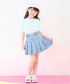 mezzo piano / メゾピアノ ショート・ハーフ・半端丈パンツ | ベルトつきプリーツスカート　インナーパンツセット