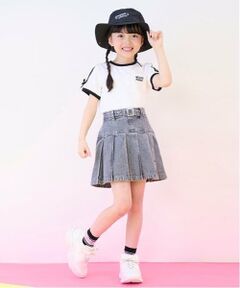 mezzo piano / メゾピアノ ショート・ハーフ・半端丈パンツ | ベルトつきプリーツスカート　インナーパンツセット