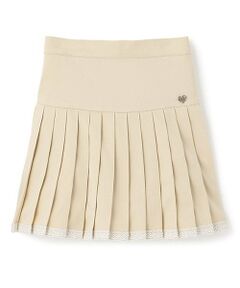 mezzo piano / メゾピアノ ミニ・ひざ丈スカート | 裾レースプリーツスカート