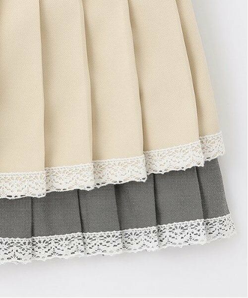 mezzo piano / メゾピアノ ミニ・ひざ丈スカート | 裾レースプリーツスカート | 詳細7