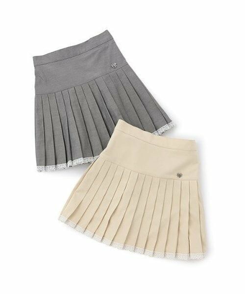 mezzo piano / メゾピアノ ミニ・ひざ丈スカート | 裾レースプリーツスカート | 詳細9
