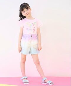 mezzo piano / メゾピアノ ショート・ハーフ・半端丈パンツ | クラデーション・デニム　フロントZIPショートパンツ