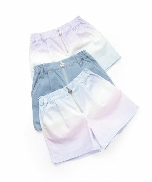 mezzo piano / メゾピアノ ショート・ハーフ・半端丈パンツ | クラデーション・デニム　フロントZIPショートパンツ | 詳細14