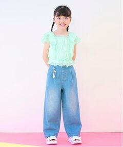 mezzo piano / メゾピアノ その他パンツ | チャームつき　接触冷感デニムワイドパンツ
