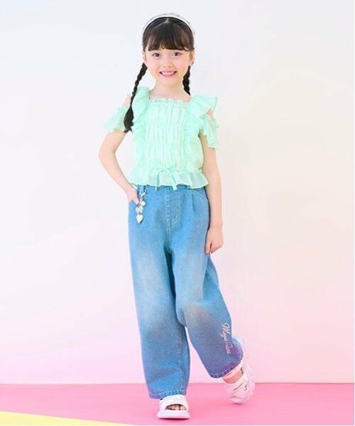 mezzo piano / メゾピアノ その他パンツ | チャームつき　接触冷感デニムワイドパンツ | 詳細17