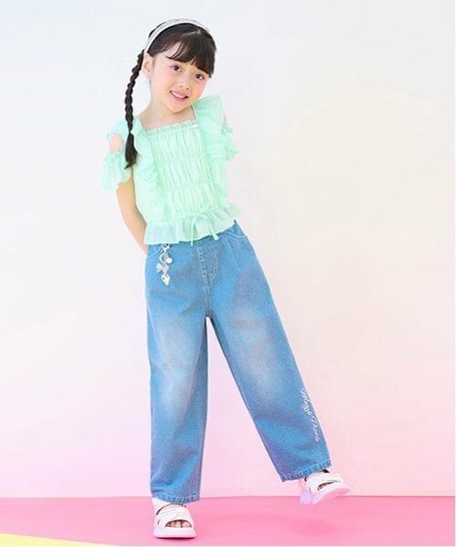 mezzo piano / メゾピアノ その他パンツ | チャームつき　接触冷感デニムワイドパンツ | 詳細18