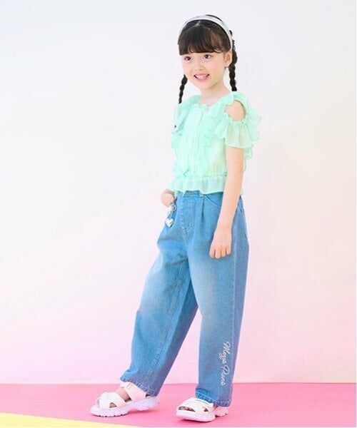 mezzo piano / メゾピアノ その他パンツ | チャームつき　接触冷感デニムワイドパンツ | 詳細19