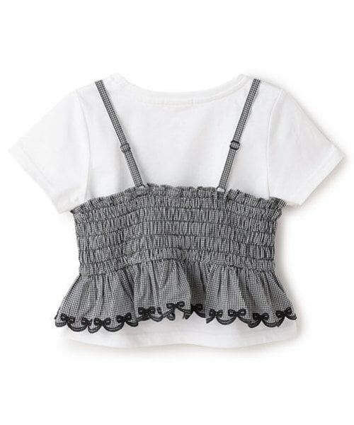 mezzo piano / メゾピアノ Tシャツ | カットワークキャミチュニック＆Tシャツセット | 詳細1