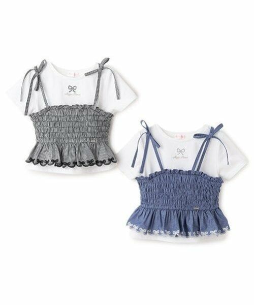 mezzo piano / メゾピアノ Tシャツ | カットワークキャミチュニック＆Tシャツセット | 詳細10