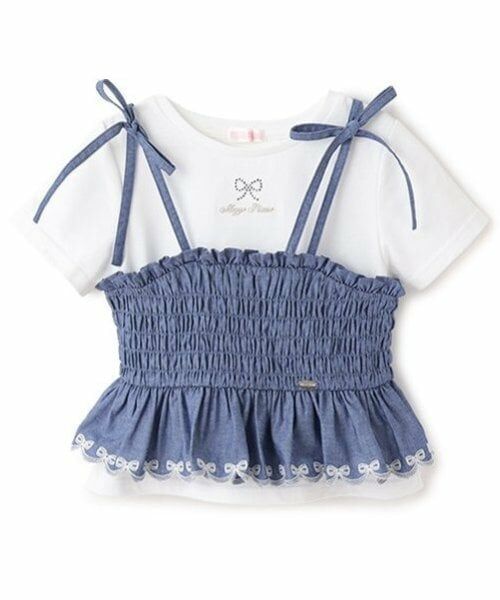 mezzo piano / メゾピアノ Tシャツ | カットワークキャミチュニック＆Tシャツセット | 詳細11