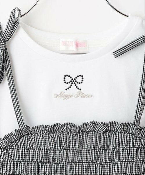 mezzo piano / メゾピアノ Tシャツ | カットワークキャミチュニック＆Tシャツセット | 詳細3