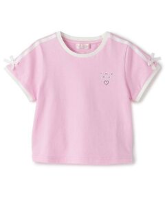 mezzo piano / メゾピアノ Tシャツ | 袖ラインリボン　半袖Tシャツ