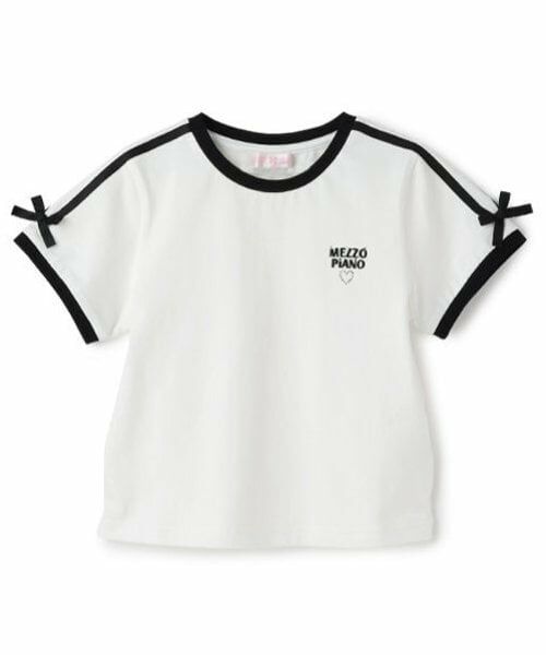 mezzo piano / メゾピアノ Tシャツ | 袖ラインリボン　半袖Tシャツ | 詳細1