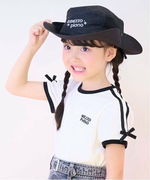 mezzo piano / メゾピアノ Tシャツ | 袖ラインリボン　半袖Tシャツ | 詳細10