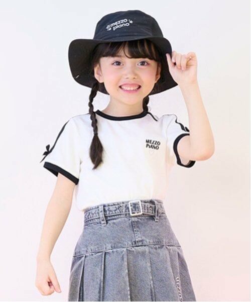 mezzo piano / メゾピアノ Tシャツ | 袖ラインリボン　半袖Tシャツ | 詳細12