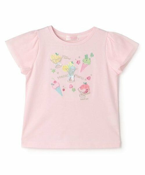 mezzo piano / メゾピアノ Tシャツ | フルーツシャーベットアップリケ　半袖Tシャツ | 詳細1