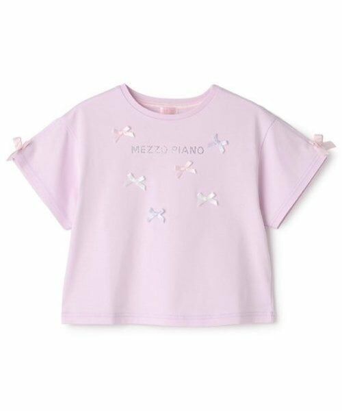mezzo piano / メゾピアノ Tシャツ | ジェラートリボン　半袖Tシャツ（ライラック）