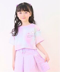 mezzo piano / メゾピアノ Tシャツ | タイダイ風肩開メッシュ＆タンクトップセット