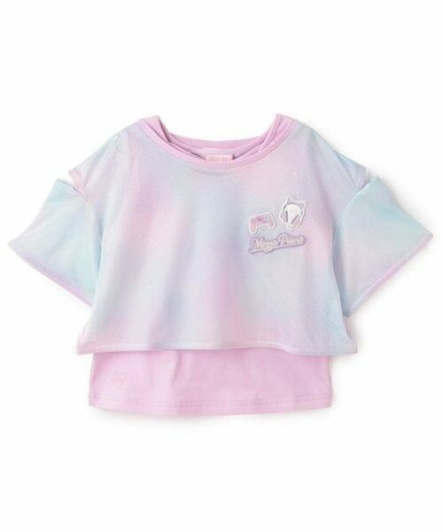 mezzo piano / メゾピアノ Tシャツ | タイダイ風肩開メッシュ＆タンクトップセット | 詳細13