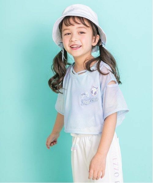 mezzo piano / メゾピアノ Tシャツ | タイダイ風肩開メッシュ＆タンクトップセット | 詳細15