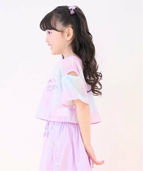 mezzo piano / メゾピアノ Tシャツ | タイダイ風肩開メッシュ＆タンクトップセット | 詳細17