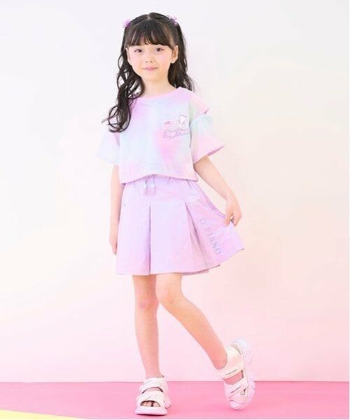 mezzo piano / メゾピアノ Tシャツ | タイダイ風肩開メッシュ＆タンクトップセット | 詳細19