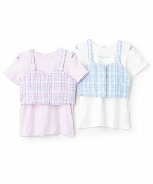 mezzo piano / メゾピアノ Tシャツ | チェックビスチェ＆半袖Tシャツセット | 詳細12