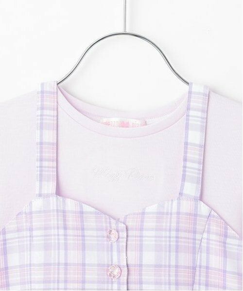 mezzo piano / メゾピアノ Tシャツ | チェックビスチェ＆半袖Tシャツセット | 詳細3