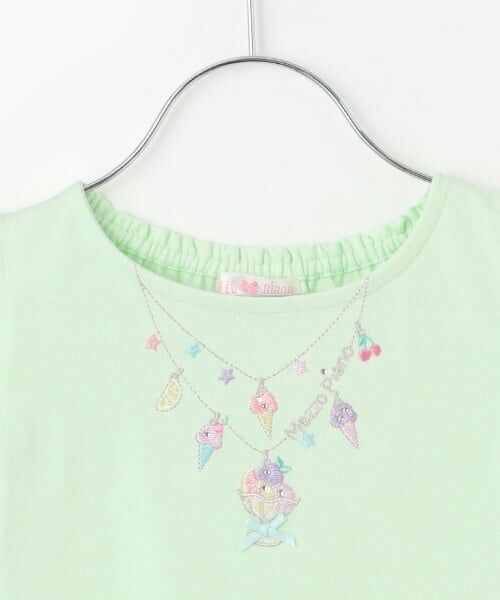 mezzo piano / メゾピアノ Tシャツ | ネックレス刺しゅう　肩開き2way半袖Tシャツ | 詳細2