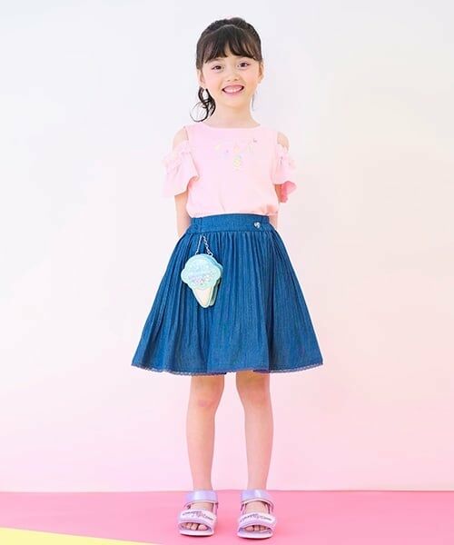 mezzo piano / メゾピアノ Tシャツ | ネックレス刺しゅう　肩開き2way半袖Tシャツ | 詳細21