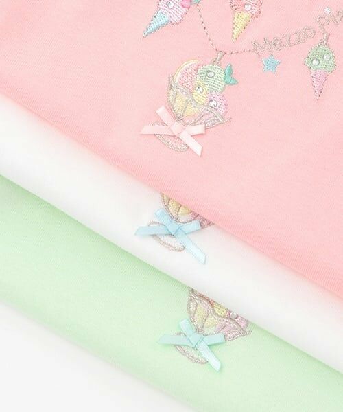 mezzo piano / メゾピアノ Tシャツ | ネックレス刺しゅう　肩開き2way半袖Tシャツ | 詳細5