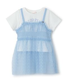 mezzo piano / メゾピアノ その他トップス | チュールチュニック　レイヤード半袖Tシャツ