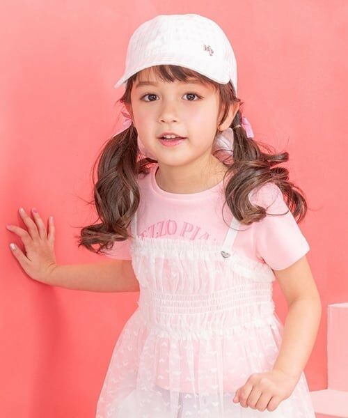 mezzo piano / メゾピアノ その他トップス | チュールチュニック　レイヤード半袖Tシャツ（オフ ホワイト）