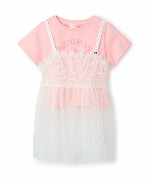 mezzo piano / メゾピアノ その他トップス | チュールチュニック　レイヤード半袖Tシャツ | 詳細13