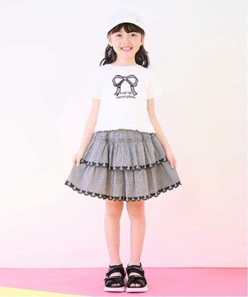 mezzo piano / メゾピアノ Tシャツ | リボンアップリケ　半袖Tシャツ | 詳細14