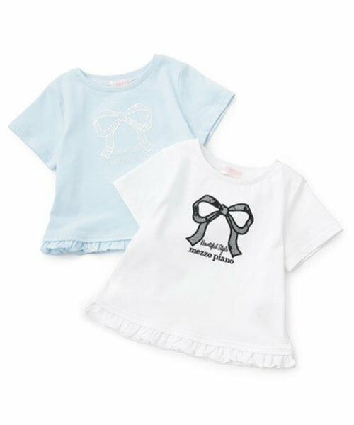 mezzo piano / メゾピアノ Tシャツ | リボンアップリケ　半袖Tシャツ | 詳細8