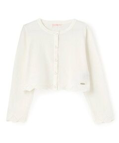 mezzo piano / メゾピアノ ブルゾン | 透かしスカラップ　ニットボレロ