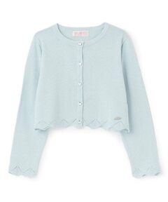 mezzo piano / メゾピアノ ブルゾン | 透かしスカラップ　ニットボレロ