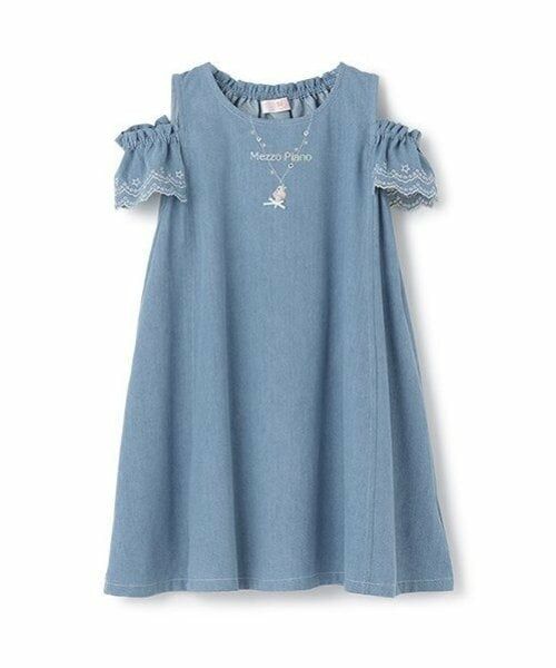 mezzo piano / メゾピアノ ミニ丈・ひざ丈ワンピース | ネックレス刺しゅう　2wayデニムワンピース | 詳細13