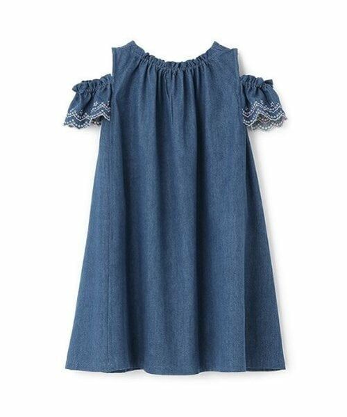 mezzo piano / メゾピアノ ミニ丈・ひざ丈ワンピース | ネックレス刺しゅう　2wayデニムワンピース | 詳細2