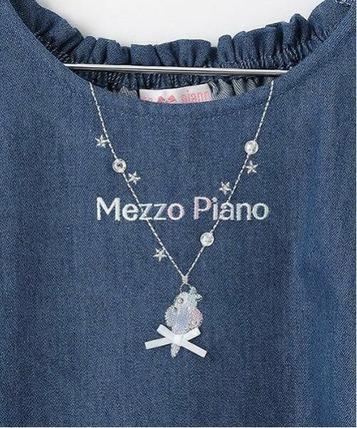 mezzo piano / メゾピアノ ミニ丈・ひざ丈ワンピース | ネックレス刺しゅう　2wayデニムワンピース | 詳細4