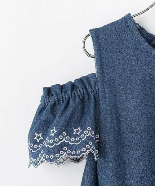 mezzo piano / メゾピアノ ミニ丈・ひざ丈ワンピース | ネックレス刺しゅう　2wayデニムワンピース | 詳細6