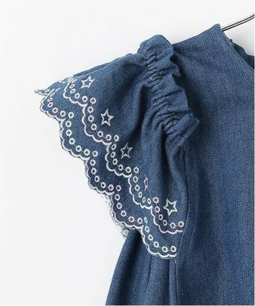 mezzo piano / メゾピアノ ミニ丈・ひざ丈ワンピース | ネックレス刺しゅう　2wayデニムワンピース | 詳細7