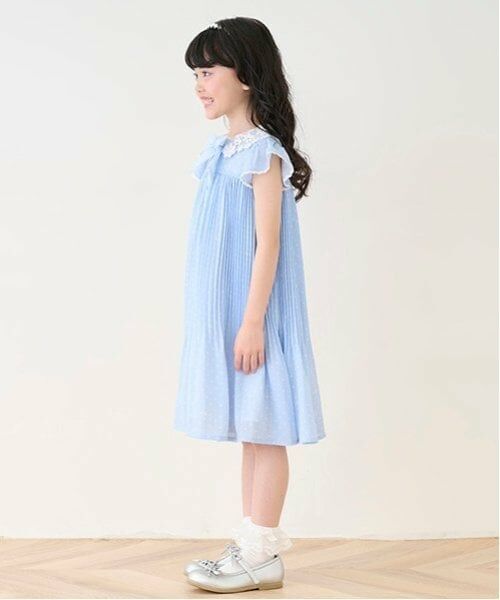 mezzo piano / メゾピアノ ミニ丈・ひざ丈ワンピース | レース衿　ドットプリーツワンピース | 詳細12