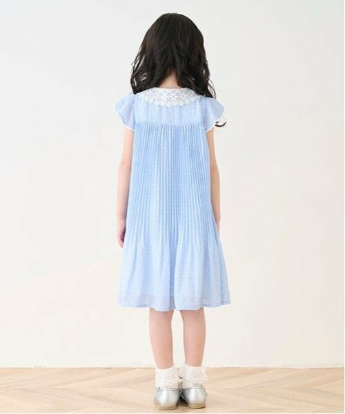 mezzo piano / メゾピアノ ミニ丈・ひざ丈ワンピース | レース衿　ドットプリーツワンピース | 詳細13